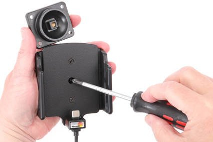 Uchwyt uniwersalny regulowany do Samsung Galaxy S23+ bez futerału oraz w futerale lub etui o wymiarach: 75-89 mm (szer.), 2-10 mm (grubość) z wbudowanym kablem USB-C oraz ładowarką samochodową