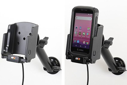 Uchwyt aktywny z ładowarką samochodową do Zebra TC20/TC25 w obudowie (SG-TC2X-BOOT-01).