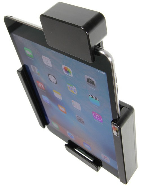 Uchwyt pasywny do tabletów gołych jak i w futerale regulowany w zakresie: 180-210 mm (szer.), 115-138 mm (wysokość), z wbudowaną blokadą sprężynową