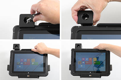 Modułowy uchwyt o wzmocnionej konstrukcji do Zebra ET51 10.1 z blokadą kluczykową.