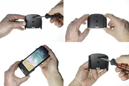 Uchwyt uniwersalny regulowany do telefonu bez futerału oraz w futerale lub etui o wymiarach: 70-83 mm (szer.), 2-10 mm (grubość)