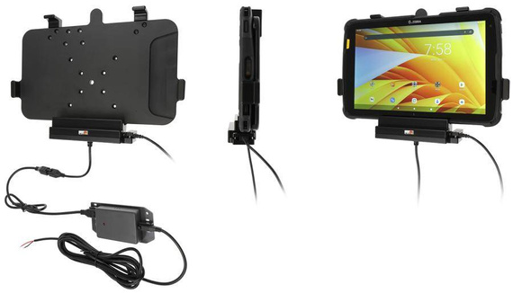 Uchwyt aktywny o wzmocnionej konstrukcji do Zebra ET40 10.0 z modułem komunikacyjno-ładującym.