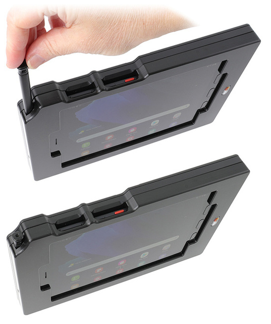 Brodit ochronna obudowa z adapterem Molex do profesjonalnego montażu do Samsung Galaxy Tab Active 3, SM-T570/SM-T575 z systemem adaptacyjnym Active MultiMoveClip 