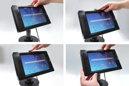 Brodit ochronna obudowa aktywna w wersji z kablem USB i ładowarką samochodową do Samsung Galaxy Tab E 8.0 z systemem adaptacyjnym Active MultiMoveClip 