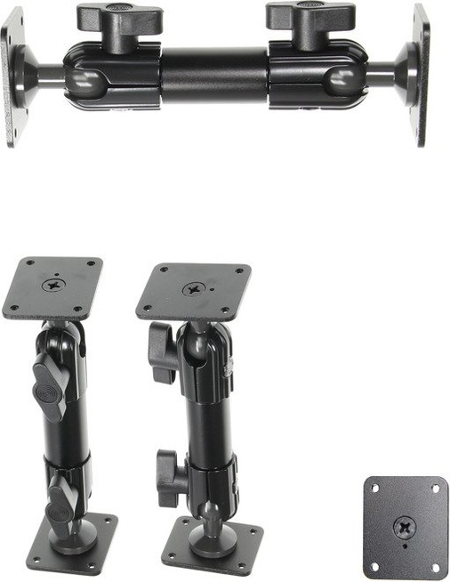 Brodit aluminiowe podwójne ramię montażowe 165 mm o dużej wytrzymałości z regulacją 360° oraz kwadratową podstawą