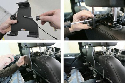 Uchwyt aktywny do tabletów Apple w futerale o wymiarach: 180-230 mm (szer.), do 25 mm (grubość)