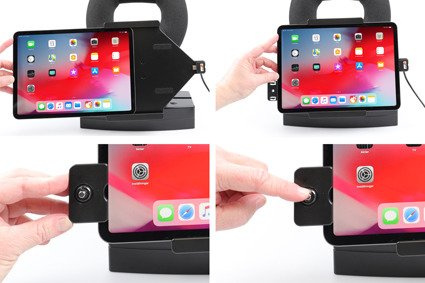 Uchwyt aktywny do instalacji na stałe z blokadą na kluczyk do Apple iPad Pro 11 (A1980, A2013, A1934, A1979, A2068, A2230)