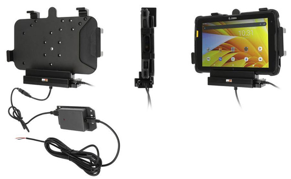 Uchwyt aktywny o wzmocnionej konstrukcji do Zebra ET40 8.0 z modułem komunikacyjno-ładującym.