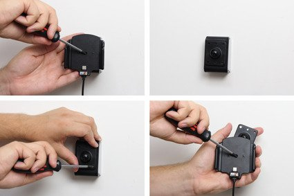 Uchwyt uniwersalny regulowany do Xiaomi MI 9, w futerale lub etui o wymiarach: 62-77 mm (szer.), 12-16 mm (grubość) z wbudowanym kablem USB-C oraz ładowarką samochodową