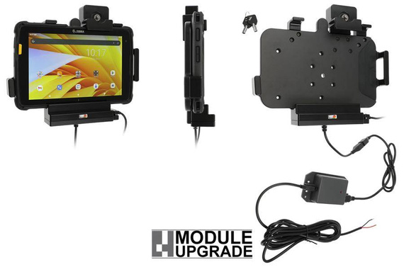 Uchwyt aktywny o wzmocnionej konstrukcji do Zebra ET40 8.0 z modułem komunikacyjno-ładującym i blokadą kluczykową.