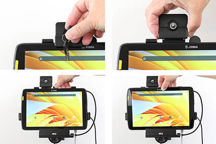 Brodit uchwyt aktywny z zamkiem na klucz do Zebra ET45 10.0