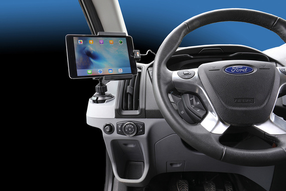 Uchwyt samochodowy na kubek Car Cup do tabletów Brodit | Baza montażowa z ramieniem 160 mm oraz regulacją 360° w miejscu na kubek