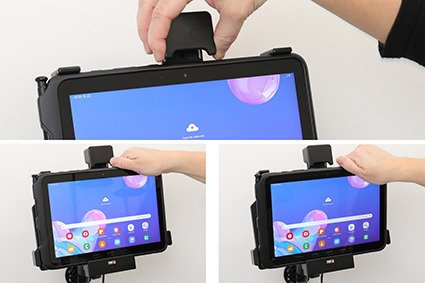 Uchwyt aktywny z blokadą sprężynową do instalacji na stałe do Samsung Galaxy Tab Active Pro T540/T545/T547/T547U w oryginalnym futerale