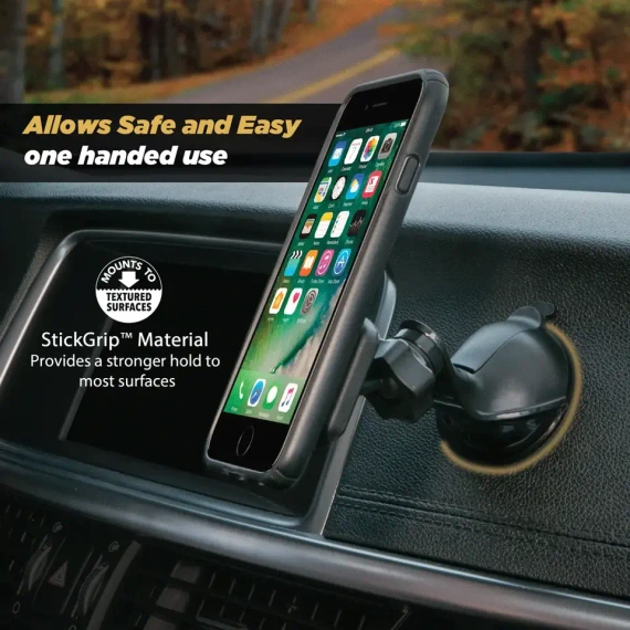 Scosche MagicMount™ Dash/Window. Uchwyt magnetyczny do montażu na szybie / desce auta / w biurze z płytką mocującą do Xiaomi 13 Pro