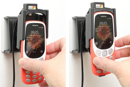 Uchwyt do Nokia 3310 4G, 3G (2018) z wbudowaną ładowarką samochodową/kablem USB