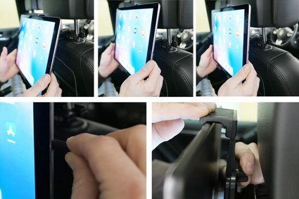 Uchwyt aktywny do tabletów Apple w futerale o wymiarach: 180-230 mm (szer.), do 25 mm (grubość)