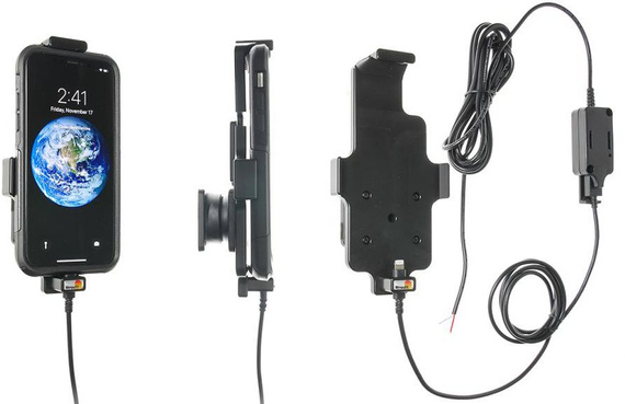 Uchwyt do Apple iPhone X w futerale z wbudowaną ładowarką samochodową do instalacji na stałe