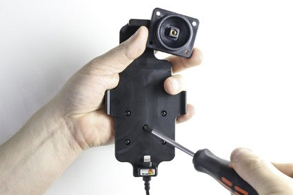 Uchwyt do Apple iPhone X w futerale z wbudowaną ładowarką samochodową do instalacji na stałe