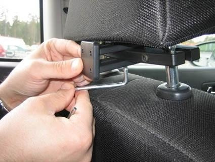 Uchwyt na zagłówek do samochodu | 811020 - Uniwersalna baza mocowania do zagłówka z rozstawem prętów: 123 mm - 183 mm