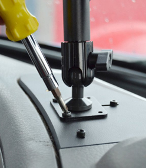 Brodit aluminiowe podwójne ramię montażowe 165 mm o dużej wytrzymałości z regulacją 360° oraz kwadratową podstawą