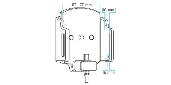Uchwyt uniwersalny regulowany do Redmi Note 13 / 13 Pro bez futerału oraz w futerale lub etui o wymiarach: 62-77 mm (szer.), 6-10 mm (grubość) z wbudowanym kablem USB-C oraz ładowarką samochodową