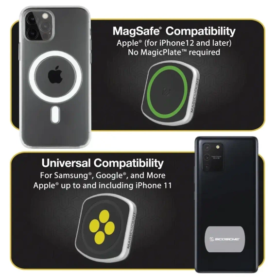 Scosche MagicMount™ Pro2 uchwyt magnetyczny kompatybilny z MagSafe i płytką metalową Scosche MAGICPLATE
