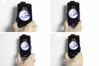 Uchwyt do Apple iPhone Xs w futerale z możliwością wpięcia kabla lightning USB