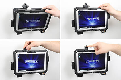 Uchwyt do Panasonic Toughbook FZ-G2 z otworami AMPS VESA 75 oraz blokadą kluczykową