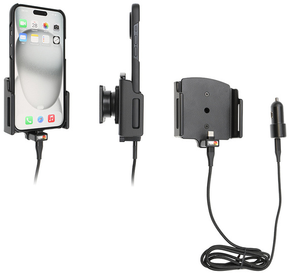 Uchwyt do Sony Xperia 1 VI USB-C obsługujący Android Auto do telefonu bez futerału oraz w futerale lub etui o wymiarach: 75-89 mm (szer.), 8-12 mm (grubość)