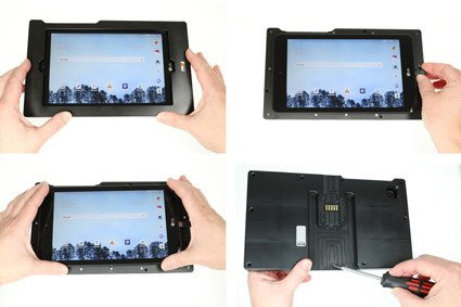 Brodit ochronna obudowa aktywna w wersji z adapterem Molex do profesjonalnego montażu do LG G Pad F2 8.0 z systemem adaptacyjnym Active MultiMoveClip