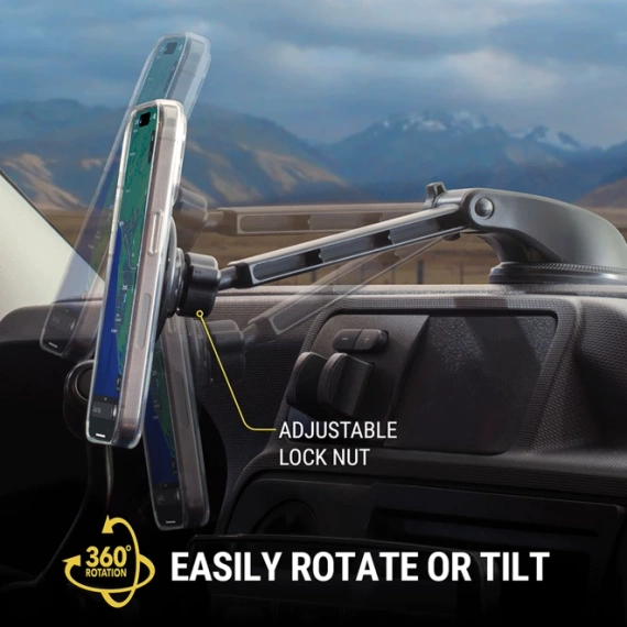 Uchwyt magnetyczny MagicMount™ Pro2 XL, StickGrip™ kompatybilny z MagSafe i płytką metalową Scosche MAGICPLATE do iPhone 13 Mini