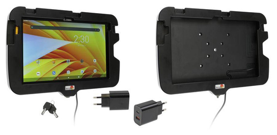 Uchwyt aktywny o wzmocnionej konstrukcji do Zebra ET45 10.0 z blokadą kluczykową, do montażu na ścianie