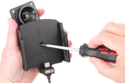 Uchwyt uniwersalny aktywny do instalacji na stałe do Samsung Galaxy S22 Ultra bez futerału oraz w futerale lub etui o wymiarach: 75-89 mm (szer.), 2-10 mm (grubość)