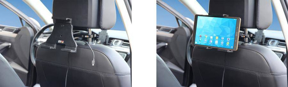 Uchwyt aktywny do tabletów Android w futerale o wymiarach: 120-150 mm (szer.), do 25 mm (grubość)