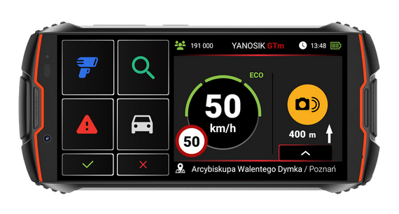 Yanosik GTm z dotykowym ekranem z trzyletnim abonamentem