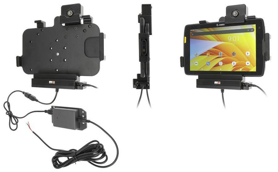 Uchwyt aktywny o wzmocnionej konstrukcji do Zebra ET40 8.0 z modułem komunikacyjno-ładującym i blokadą kluczykową.