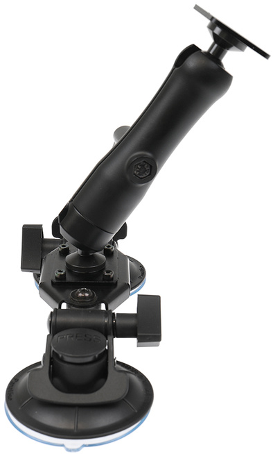 Uchwyt do samochodu na szybę Brodit | podwójna przyssawka montażowa o dużej wytrzymałości z ramieniem 180 mm do tabletów oraz terminali.