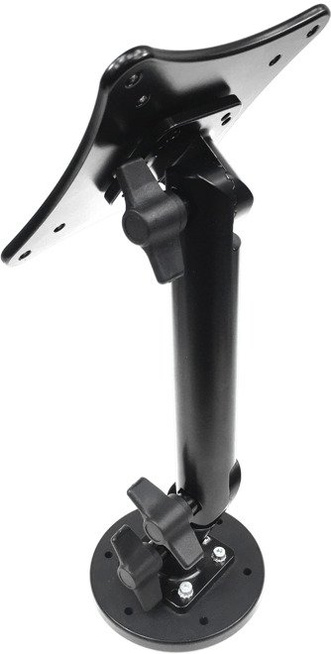 Ramię z kwadratową podstawą z otworami (4 x 75 mm) (4 x 100 mm) VESA montowane do płaskiej powierzchni.