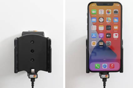 Uchwyt do Apple iPhone 12 Pro z wbudowaną ładowarką samochodową do instalacji na stałe