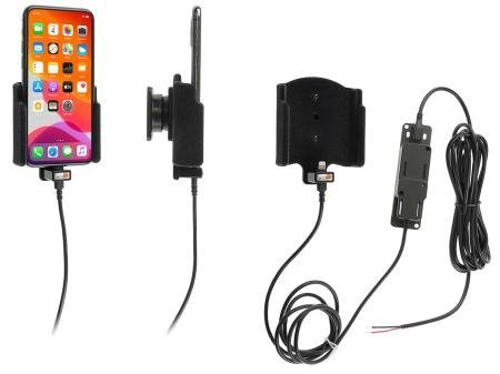 Uchwyt do Apple iPhone 11 Pro z wbudowaną ładowarką samochodową do instalacji na stałe