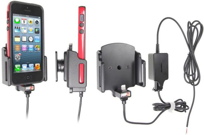 Uchwyt aktywny do instalacji na stałe do Apple iPhone 12 w futerale lub bez o wymiarach: 62-77 mm (szer.), 6-10 mm (grubość).