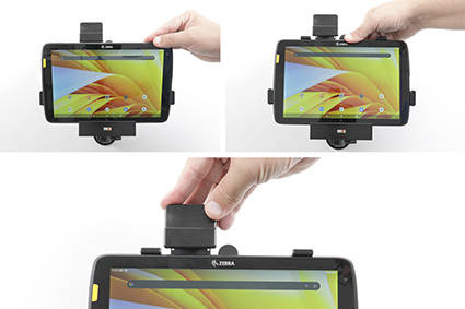 Uchwyt pasywny o wzmocnionej konstrukcji do Zebra ET45 10.0 z blokadą sprężynową.