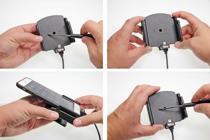 Uchwyt aktywny z kablem USB do Apple iPhone Xs w cienkim futerale