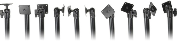 Brodit aluminiowe podwójne ramię montażowe 251 mm o dużej wytrzymałości z regulacją 360° oraz kwadratową podstawą